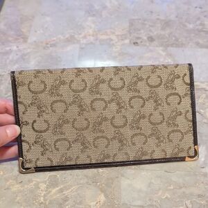 Celine Vintage Dark Brown Leather & Monogram Wallet